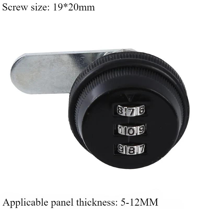 

1 шт. 2024 3-значный кодовый замок кулачковый 20-30 мм бесключевой парольный замок почтовый ящик шкаф механические замки для двери почтового ящика шкафа 20mm чёрный