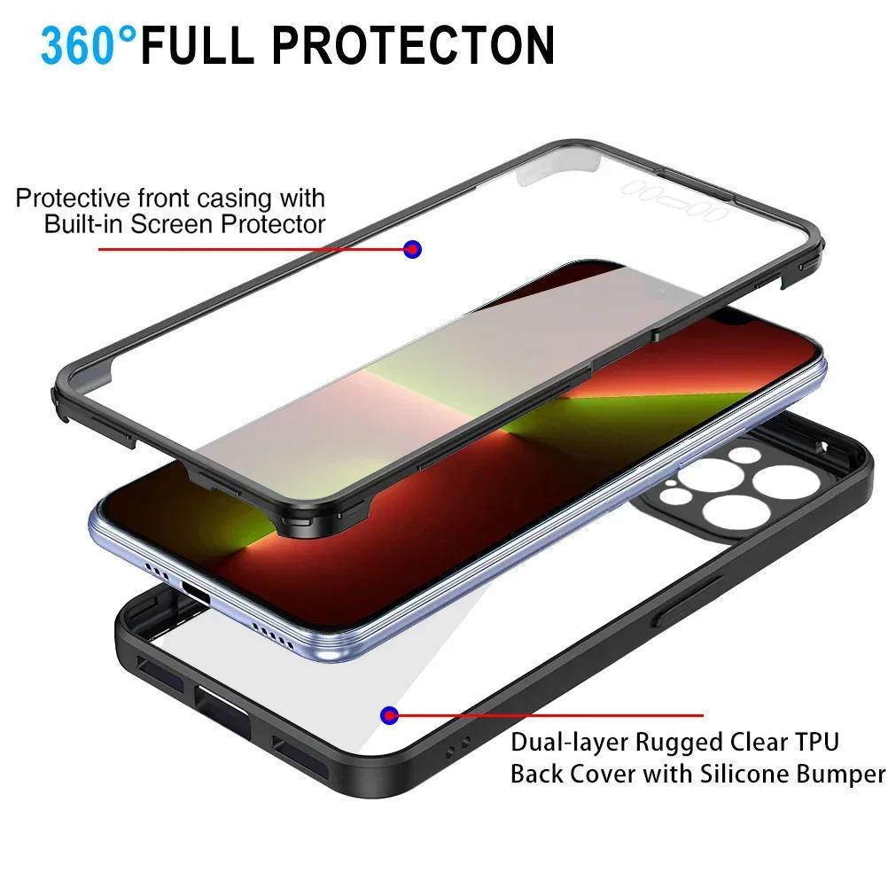 360 Degree Full Protect Liquid Silicon Case for iPhone 16 16E 15 14 13 12 11 Pro Max X XR SE Plus Shockproof Cover Screen Film