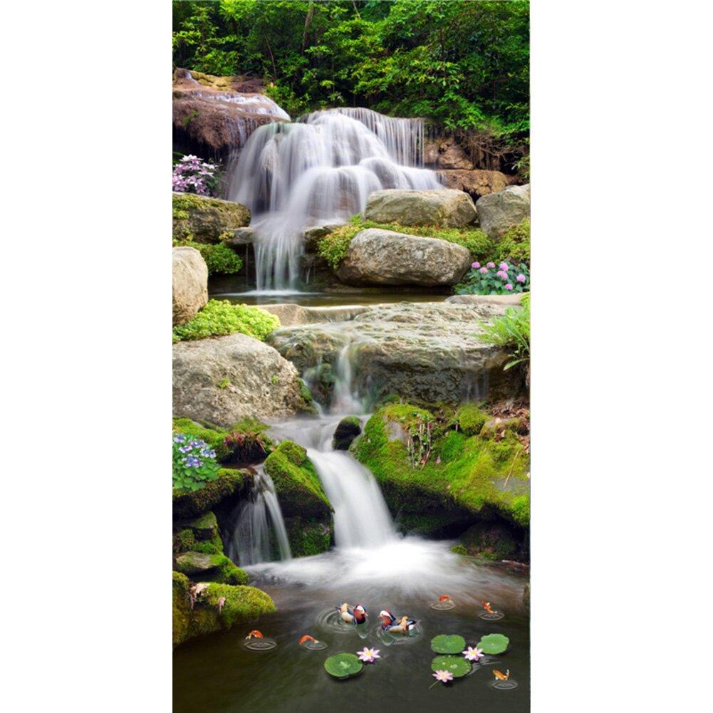 DIY Diamond Painting Waterfall Landscape Full Round Drill Diamond Embroidery Mosaic Cross Stitch Mountain Wall Art Home Decor