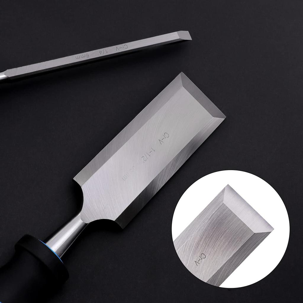 Amazon Basics Woodworking Chisel Set, Approx. 0.6-3.8cm, 8 Chisels