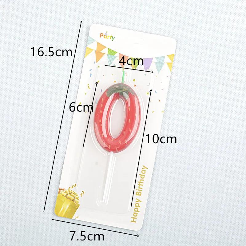 1pc Strawberry Birthday Cake Candle, 0-9 Number Perfect for Anniversary, Birthday & Party Decorations, Celebration Candle