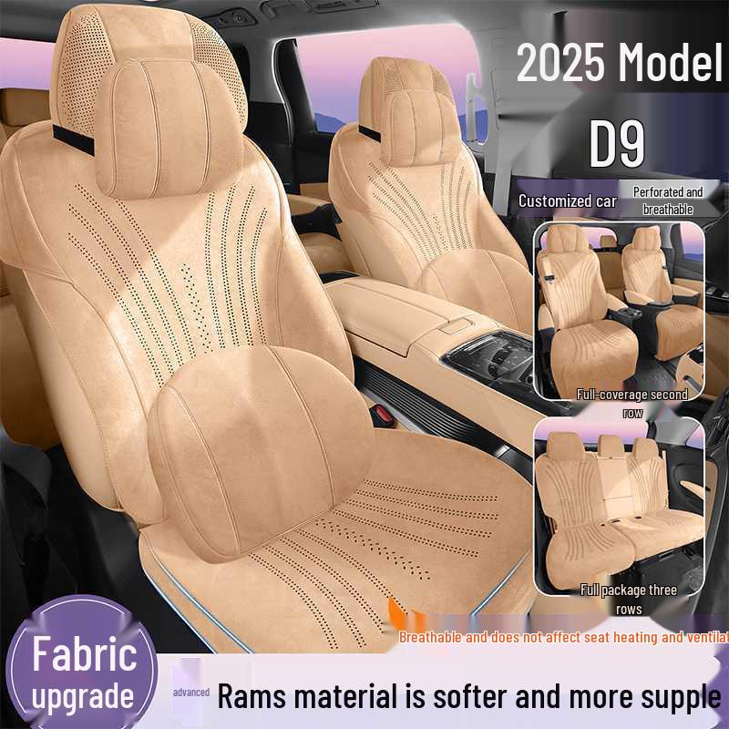 Universal All-Season Breathable Flocking Fabric Car Seat Cover for Denza D9 (202526)