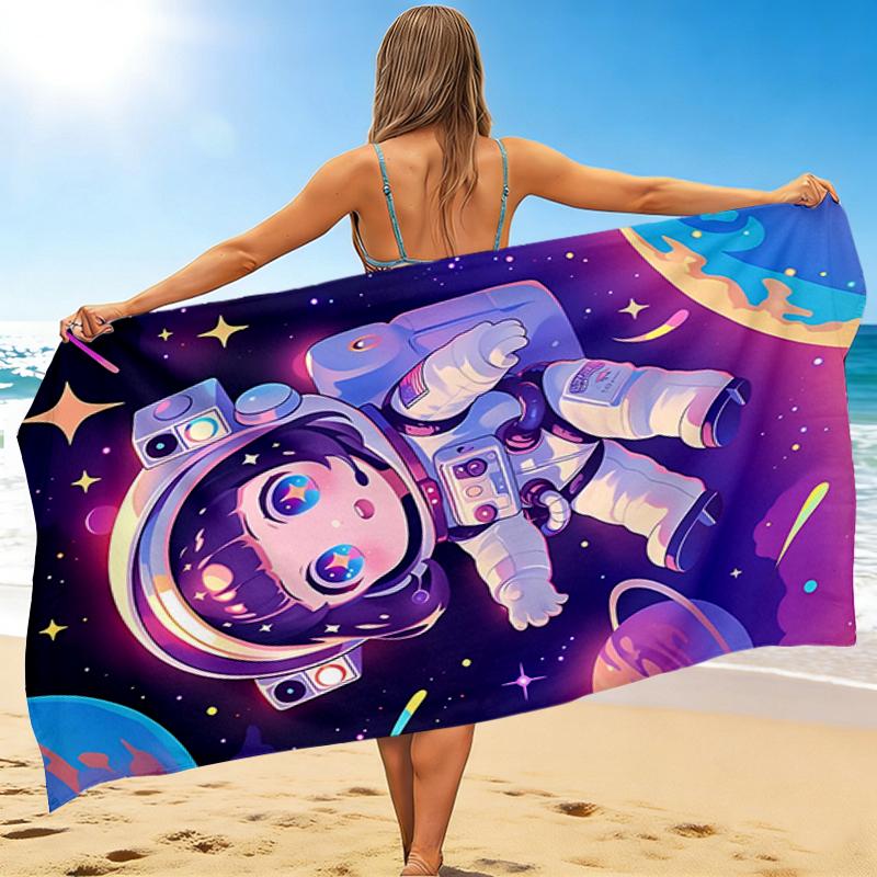 1Pc Astronaut Space Adventure Beach Towel Quick Dry Multiuse For Beach Pool Gym Yoga Home Travel Christmas Halloween Xmas Gift G1320
