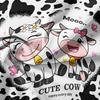 3pcs Love Heart Cow & Letter Butterfly Print Animal Theme Bedding DuBreathable Polyester, Machine Washable, All-Season