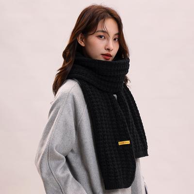 Red Scarf Women's New Winter Wool Versatile High-end Birthday Gift Couple Knitted Scarf
