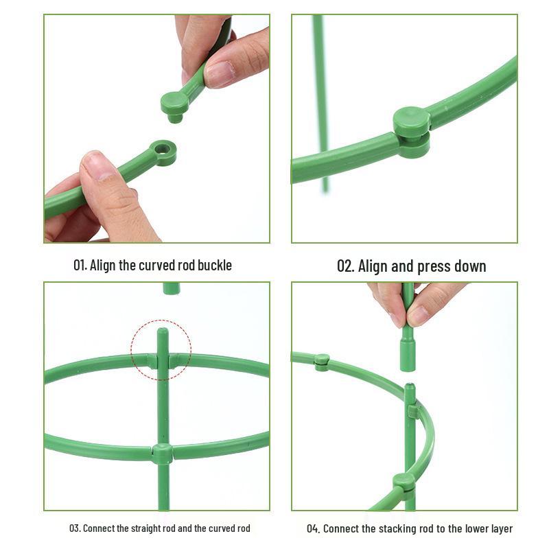 Plastic Plant Flower Stand Support Ring and Rod for Indoor/Balcony Climbing Plants