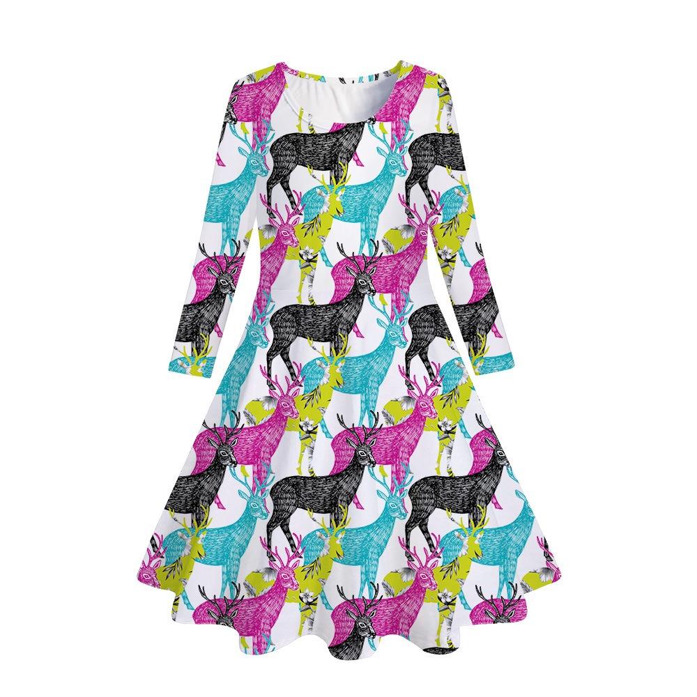Girls' 3D Halloween Dress Long Sleeve Summer Spring Vacation Daily Holiday Princess Beautiful Sweet Kids 4-12 Years Casual Dress A Line Dress