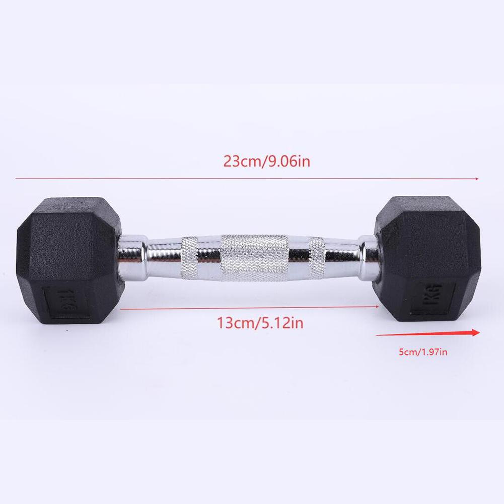 2PCS Hex Dumbbell 1KG Strength Exercise Versatile Support Fitness Dumbbell Full-Body Workout for Strength Training