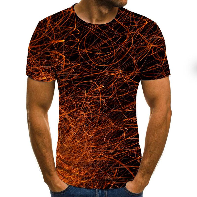 Sommer T-Shirt Geometrisches Schillerndes Bild 3D Digitaldruck Rundhals Herren Sport Locker 3D T-Shirt