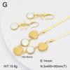 Stainless Steel Gold Flower Set Women 4pcs Necklace Earrings Bracelet Ring Cubic Zirconia Luxury Wedding Party Anniversary Gift
