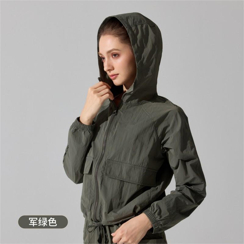 Womens Lightweight Windproof Waterproof Hooded Running Jacket UV Protection Quick Dry Sport Coat