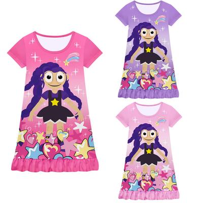 Kids Girls Lily Lovebraids Cartoon Print Short Sleeves Dress