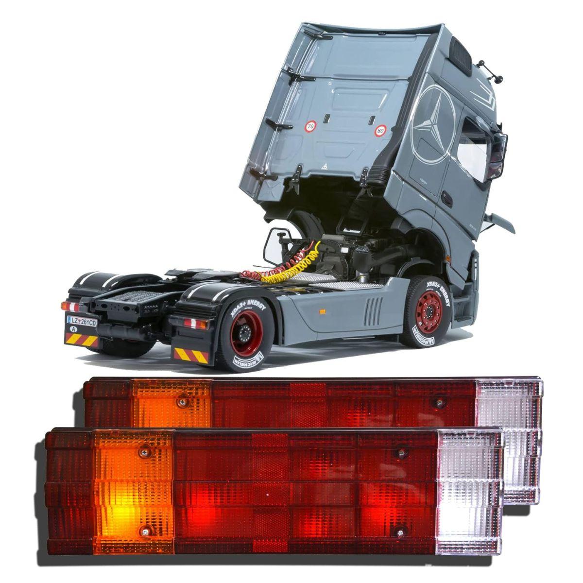 

2x Rear Tail Lamp Combination Lights Assembly with 12V Bulbs for Mercedes Actros MP2 MP3, Atego, Axor (LH + RH) червоний/бурштин