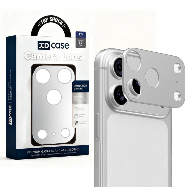 XDcase Metal Flat & Hollow Camera Lens Protector For iPhone 17 Pro серебряный