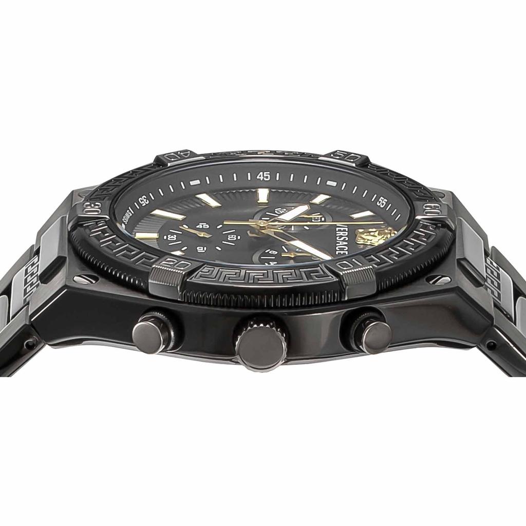 Watch SPORTY GRECA Black Dial Quartz Daily Waterproof Sapphire Glass 46mm VESO01022 Black [Versace] Men's [Item]