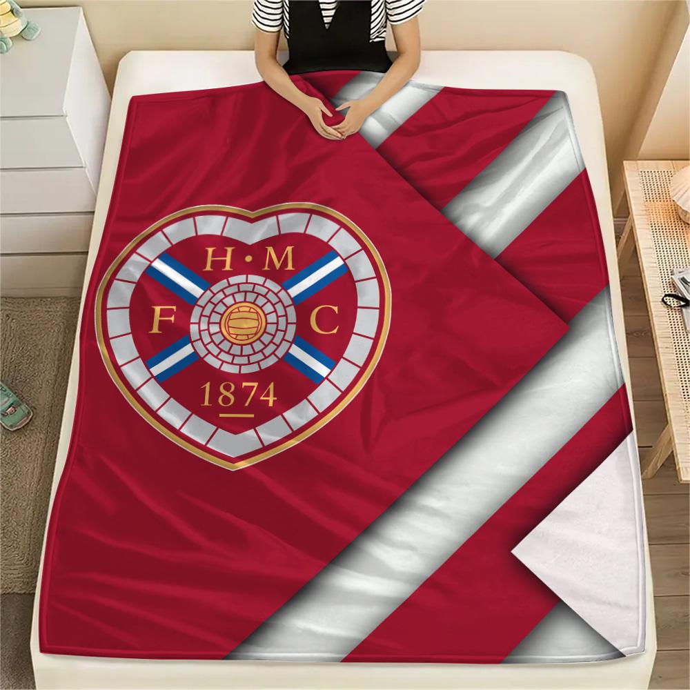Hartes Football Club Print Flannel Blanket, High quality Comfortable for All Seasons, Home Decor, Warmth and Comfort