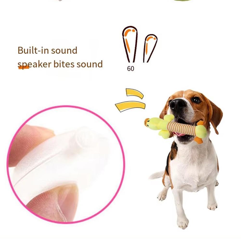 Cartoon Plush Pet Dog Toy Bite Resistant Decompression Duck Piglet Elephant Shapes with Cute Sounds Soft Squeaker Pet Chew Toy