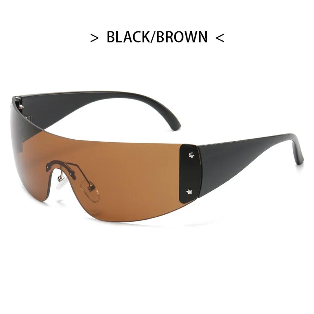 2000's Female Designer Punk Sunglasses Wrap Around Shades Eyewear UV400 Luxury Brand Sun Glasses