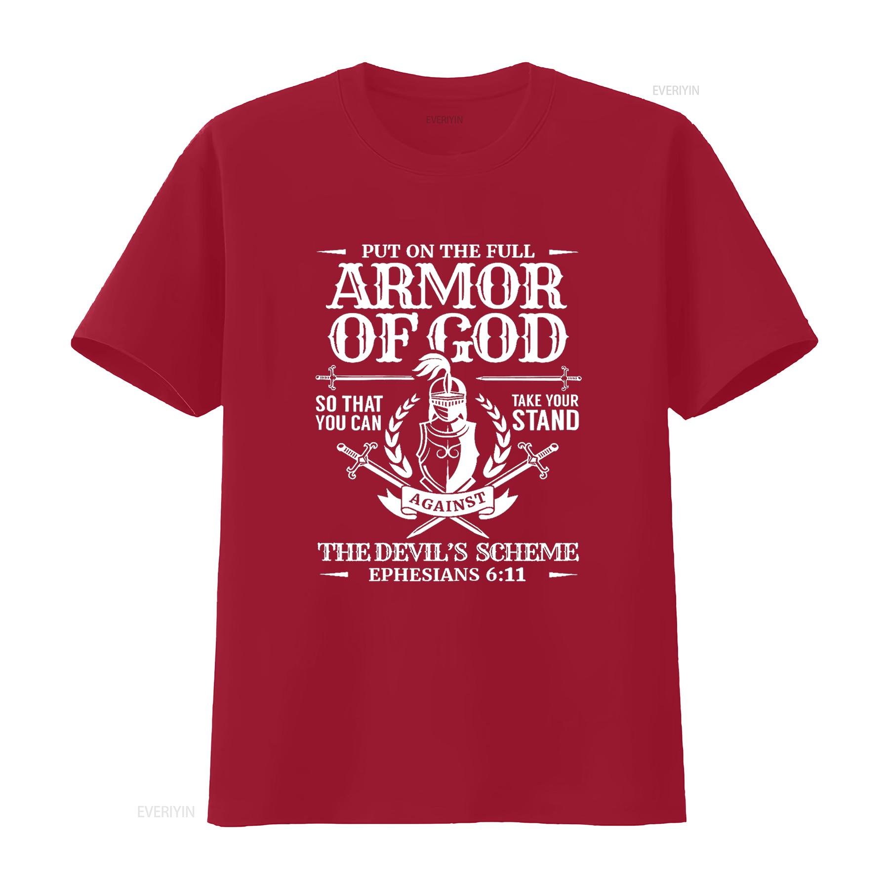 Armor of God Christian Bible Verse Religious T Shirt vintage Washed Stylish Versatile designer clothes graphic Unisex S