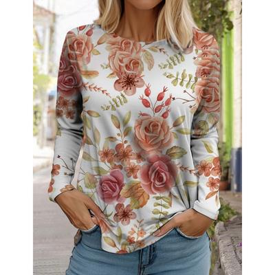 Long Sleeved T-shirt, Sports Shirt, Printed Women's Top T-shirt
