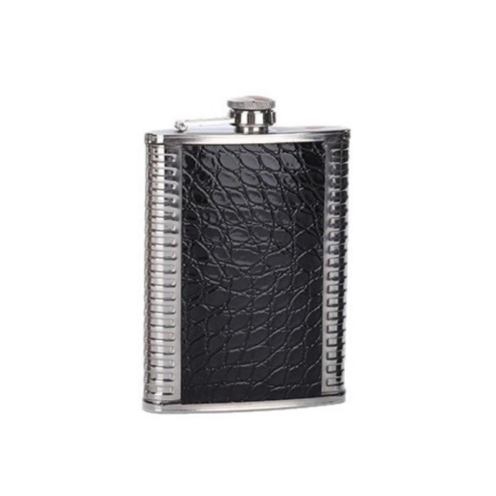 Portable 8oz Hip Flask Stainless Steel Leather Covered Liquor Flask Mini Leakproof Wine Cup Outdoor