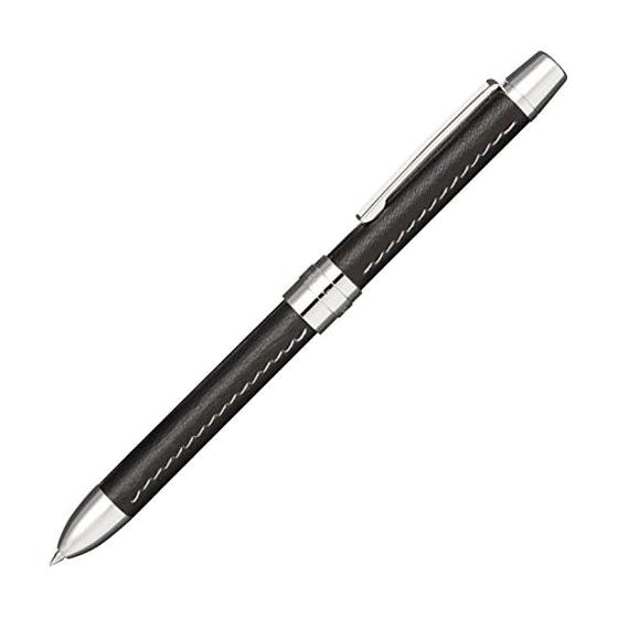 Sailor Pen Multifunction Pen, 2 Colors + Mechanical Pencil, Refino L, Cowhide Leather, Black, 16-0319-220