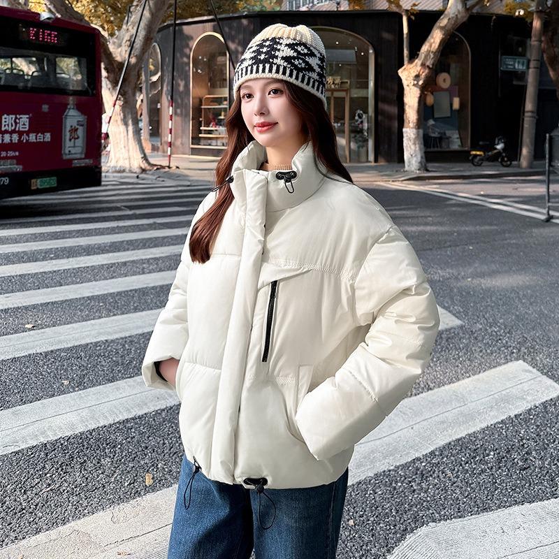 Padded women's short stand-up collar loose casual padded jacket Korean version of small winter new