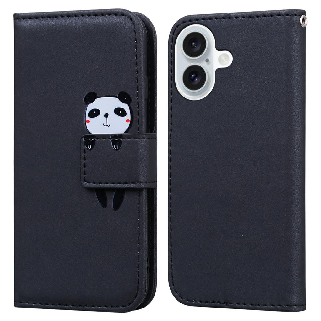 For iPhone 16 Case Cartoon Pattern Wallet Leather Phone Cover