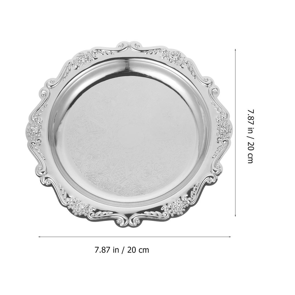 Jewelry Tray Iron Cake Pan Miss Ring Holder Fruit Round Events Plate Coffee Table