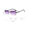 Retro Women Sunglasses Brand Designer Fashion Rimless Gradient Sun Glasses Shades Lady Cutting Lens Ladies Frameless Eyeglasses