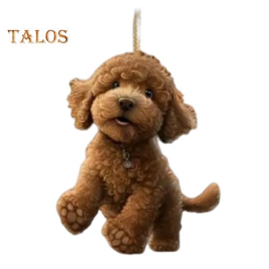 

Рождественское украшение в виде собаки, 2D акриловое украшение в виде щенка, подвесное украшение на рождественскую елку, украшение для салона автомобиля, зеркало заднего вида, подарок для любителя собак A