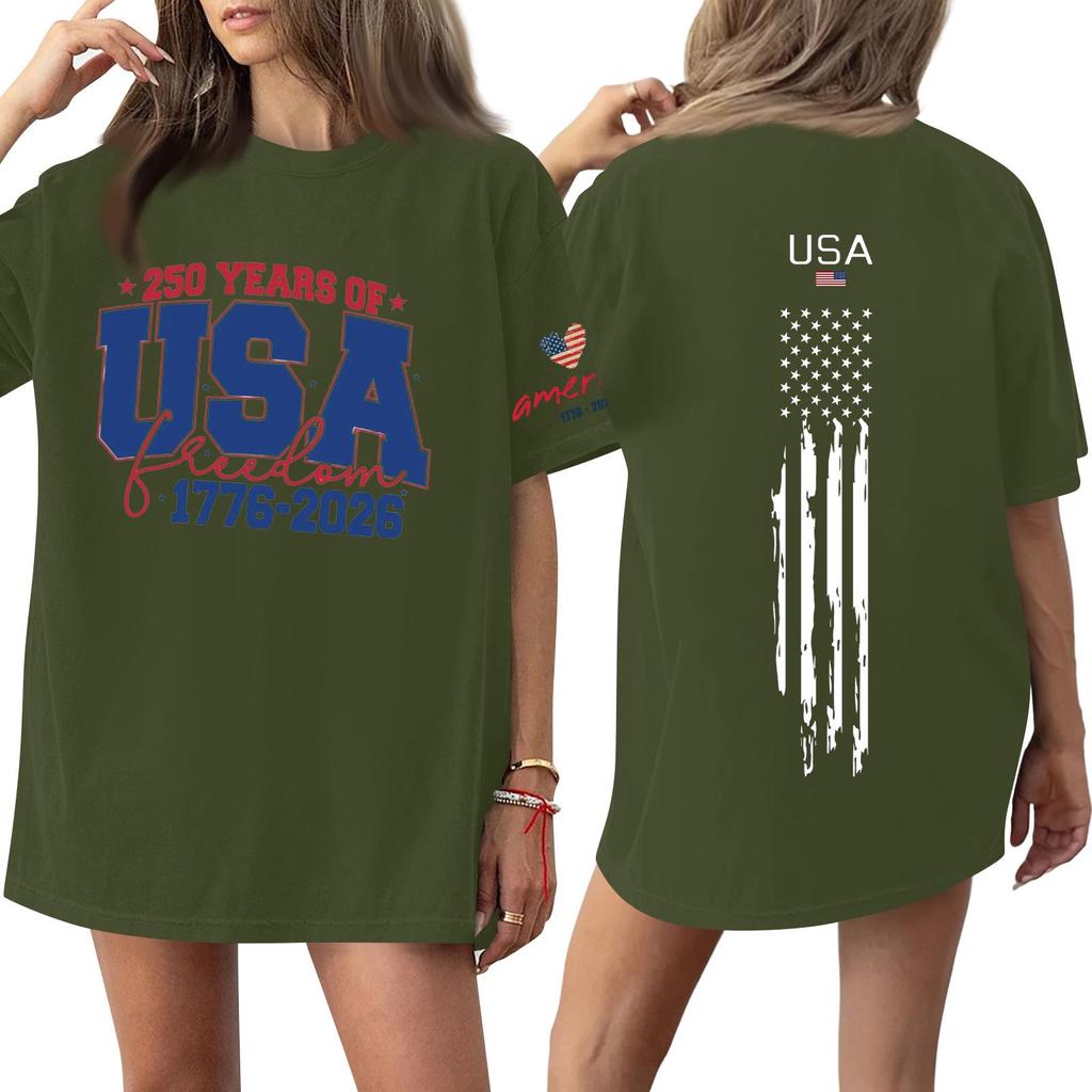 Women's Casual Fashion Round Neck Casual Print Short Sleeve T-Shirt Top