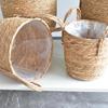 Woven Flower Pots Straw Flower Pots Outdoor Tables Large Straw Bag Basket Hand
