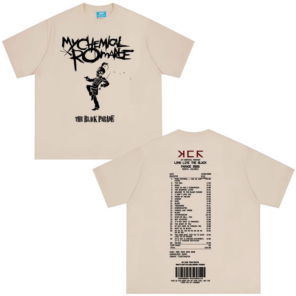 Rock Band My Chemical RoUnisexce Tshirt The Black Parade 2026 Tour Tshirts Unisexs Women Clothing Vintage Gothic T Shirt Streetwear