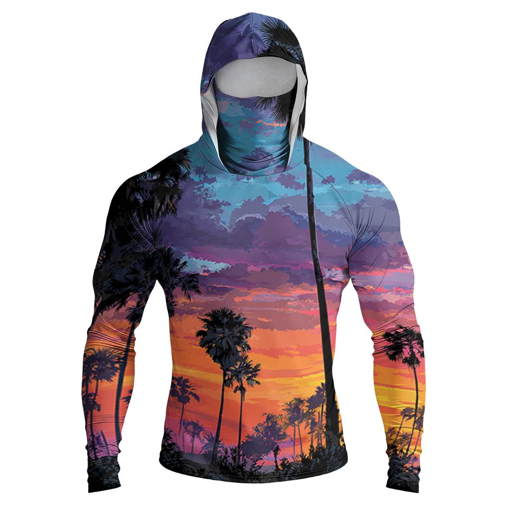 Men's Casual Drop-Shoulder Hooded Long-Sleeve Shirt