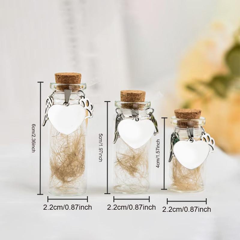 Pet Memorial Bottle For Pet Hair Dog Cat Fur Keepsake Bottles Storage Display Pet Memorial Urn Container Gift For Pet Lovers