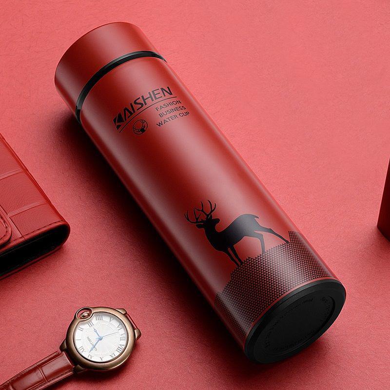 Potiskovací vakuová láhev Lucky Deer 304 z nerezové oceli Láhev na kávu a čaj na vodu 500 ml Domácí venkovní sportovní pohár na vodu