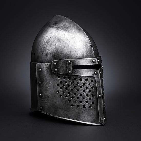 Ručně vyráběná středověká velká přilba ze 14. století Ideální pro renesanční jarmark, Cosplay, LARP, Halloweenský kostým Autentická replika ocelové zbroje