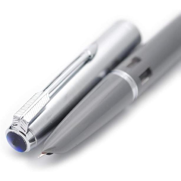 czxwyst 2019 New Version 601 Steel Cap Vacumatic Double Bead Fountain Pen (Battleship Grey with ink window) Battleship Grey with ink