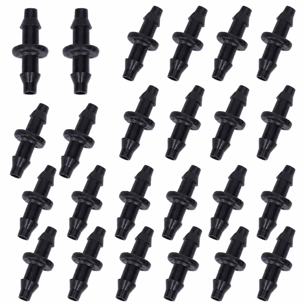 200PCS 2-Way Straight Hose Adapter Anti-Leak Barbed Connector  Drip Irrigation System