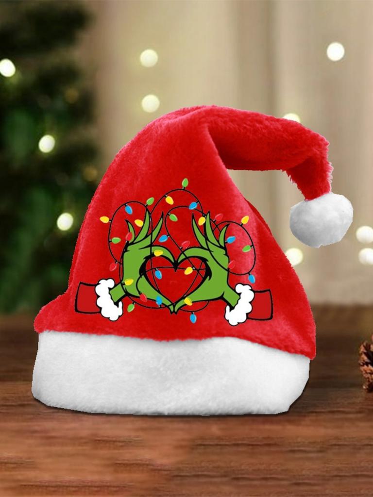 Grinch Christmas Hat With Thick Fleece For Winter Holiday Celebrations