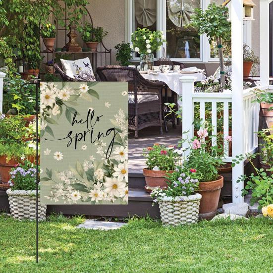 Double-Sided Garden Flag for Porch 12x18 Inch Fade-Resistant Spring Floral Butterfly Print Decorative Flag for Outdoor Yard Patio Mailbox Seasonal