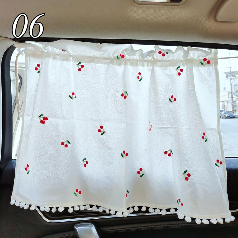 

Корейский стиль весна-лето мультфильм/цветочная вышивка хлопковый автомобильный солнцезащитный козырек с отделкой помпоном детский дорожный протектор конфиденциальности 06