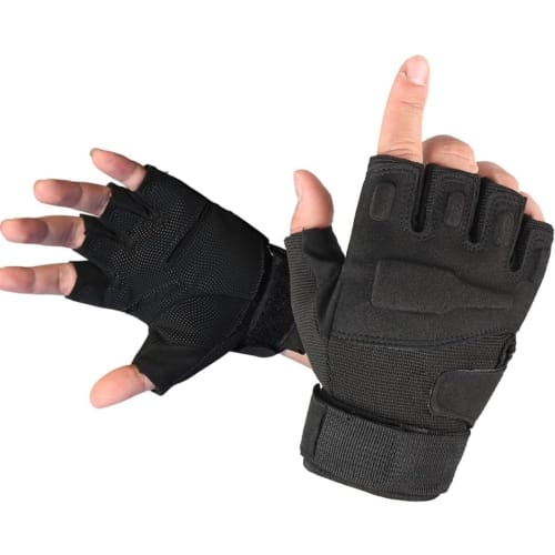 A favorite among snipers and riders! Tactical Fingerless Gloves, Black, Size M, for Airsoft, Airsoft, Motorcycles, and Outdoor Activities