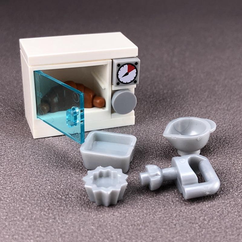 City MOC Furniture Desktop Game Computer Table Desk Piano Prints Set Building Blocks Toys for Children Assemble Bricks Parts