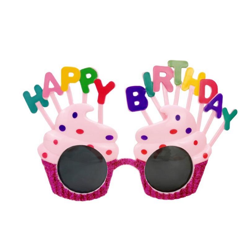 Creative Party Photo Props: Funny Cake & Christmas Birthday Glasses