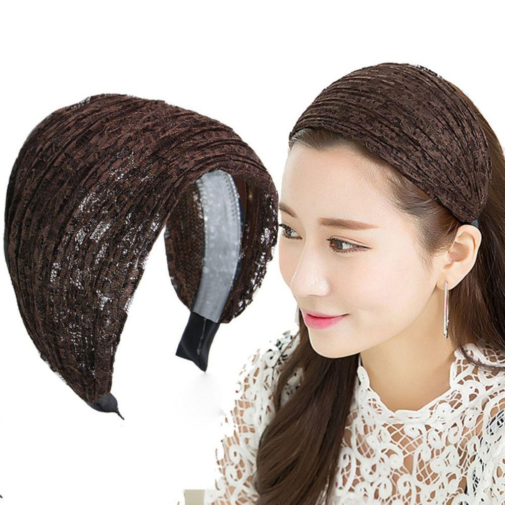 Wide Side Wide Headband Lace Headbands for Women Personality Lace Mesh Hair Band  Girls