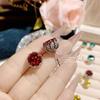 Vintage Fireworks Cut High Carbon Diamond European and American Fashion Luxury Fancy Lotus Ring Necklace and Earring Suit Female