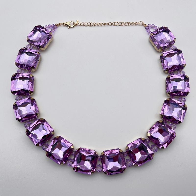 Европейско-американское квадратное хрустальное ожерелье 23 мм - Легкая роскошь и мода