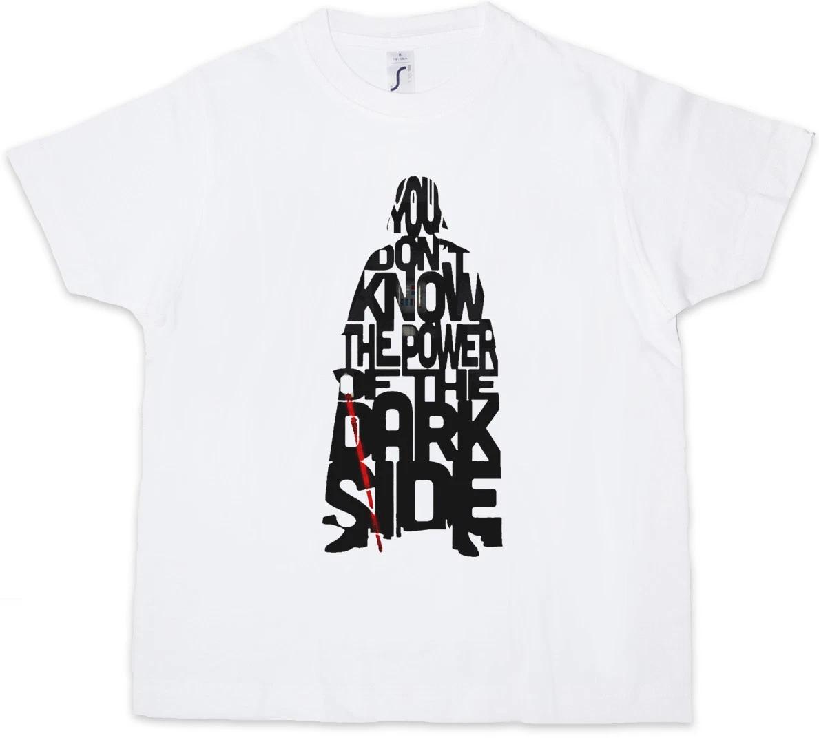 THE POWER OF THE DARK SIDE Kids Boys T-Shirt Darth Star Force Vader Wars Sith 150